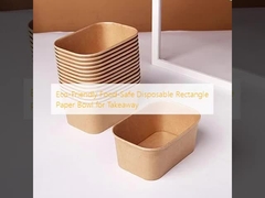 환경 친화적 식품 안전 일회용 직사각형 종이 그릇