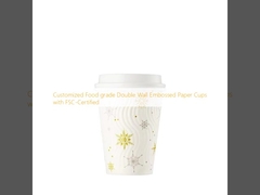 맞춤식 식품 등급 FSC 인증과 함께 두 개의 벽 엠보스 된 종이 컵