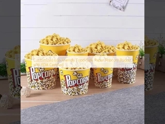 Customized Eco-Friendly Food-Safe Paper Popcorn Bucket  with FDA Certified