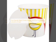Eco-Friendly Paper Chicken Bucket with PE or PLA coating prevents oil leaks