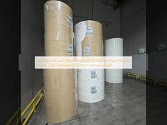 Greaseproof and Water Resistant PE Coated Paper Roll for Frozen Food Packaging Custom Sizes Available