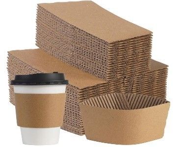 Biodegradable Corrugated Paper Cup Sleeve Compatibility Fits Most Cup Sizes