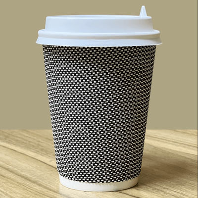 Eco Friendly Food Grade Paper Ripple Wall Cups For Coffee With FSC Certification