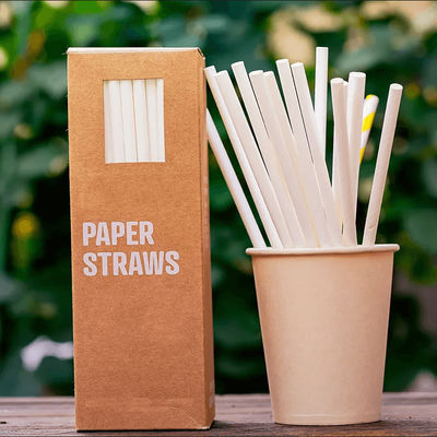 Custom Food Grade Sustainable Paper Straws For Bubble Tea And Coffee Drinking