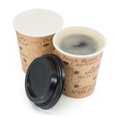 Custom Biodegradable Espresso Paper Cups 2oz 4oz 6oz PLA Coating Eco Friendly