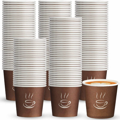 Custom Biodegradable Espresso Paper Cups 2oz 4oz 6oz PLA Coating Eco Friendly