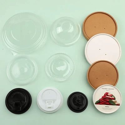 Leak Proof Beverage Plastic Lid Durable Paper Cups Accessories