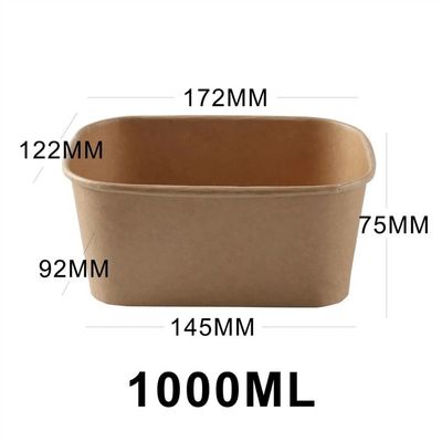 Eco Friendly Food Safe Disposable Rectangle Paper Bowl For Takeaway