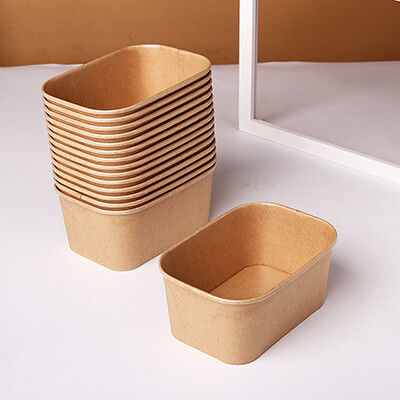 Eco Friendly Food Safe Disposable Rectangle Paper Bowl For Takeaway