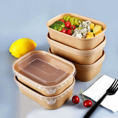 Eco Friendly Food Safe Disposable Rectangle Paper Bowl For Takeaway
