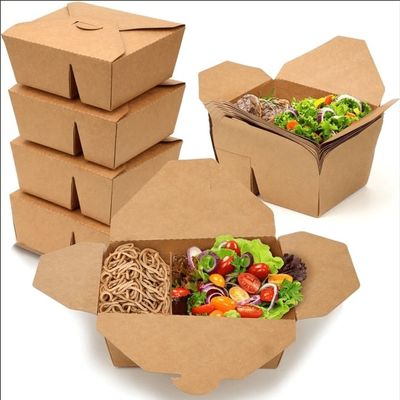 Biodegradable Custom Paper To Go Boxes Food Grade Kraft Paper Takeaway Box
