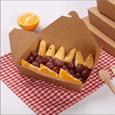 Biodegradable Custom Paper To Go Boxes Food Grade Kraft Paper Takeaway Box