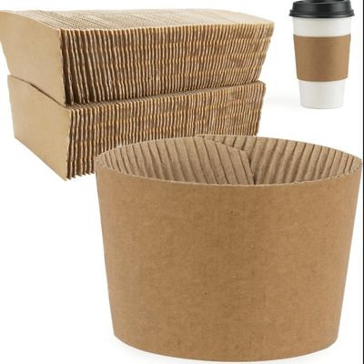 Biodegradable Corrugated Paper Cup Sleeve Compatibility Fits Most Cup Sizes