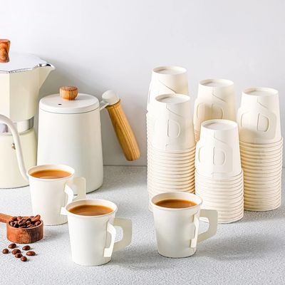 Biodegradable Disposable Paper Cup With Handle For Hot Drink With A Secure Grip