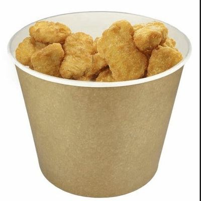 Eco Friendly Paper Chicken Bucket With PE / PLA Coating Prevents Oil Leaks