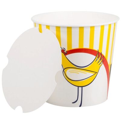 Eco Friendly Paper Chicken Bucket With PE / PLA Coating Prevents Oil Leaks