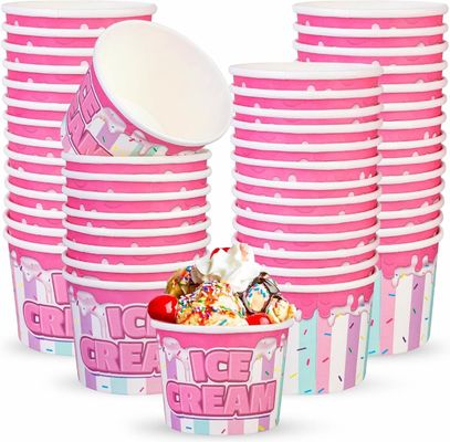 Sustainable Leak Proof 5 Oz Paper Ice Cream Bowl Eco Friendly Customizable