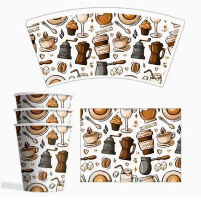 Buy Recyclable Paper Cups Fan Suppliers Custom Printed Single PLA Coated Paper Ice Cream Cup Fan online manufacture