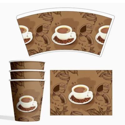 خرید Food Grade 100% Virgin Wood Pulp PE Coated Paper Cup Fan for Disposable Paper Coffee Cup online manufacture