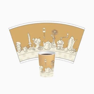 acheter Ventilateur de tasse en papier à base d'eau pour 2oz-24oz de papier boisson café chaud glace glace online manufacture