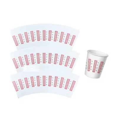 kopen Aanpassing Koffiekoppen Fan Wegwerppapierkoppen met een enkele PE-PLA-coating Dubbelwandpapierkoppen voor warme dranken online manufacture