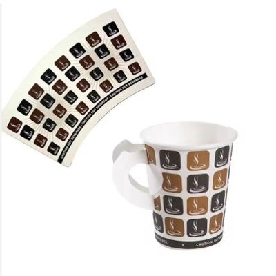 Beli Bahan Baku Kipas Cangkir Kertas Ramah Lingkungan Dinding Tunggal Logo Kustom Cetak 4oz 8oz 12oz Cangkir Kertas Kopi dan Teh untuk Kantor online manufacture