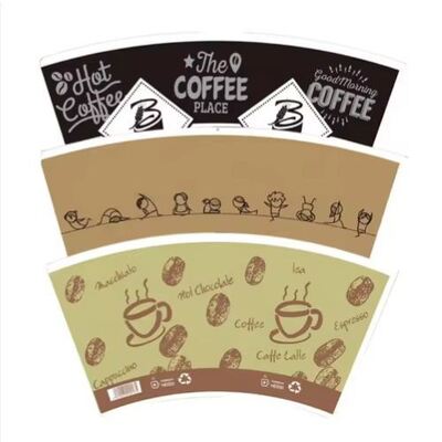 comprar Ventoinha de copo de papel para café quente de parede simples ou dupla descartável, biodegradável, ecológica, OEM, com logotipo personalizado online manufacture