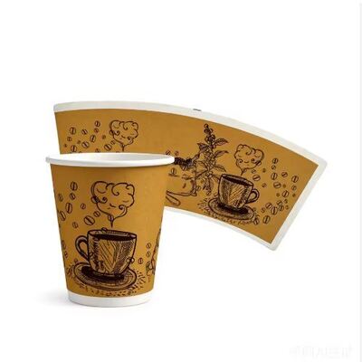 comprar Ventilador de vaso de papel con impresión de logotipo personalizado y aislamiento térmico con papel recubierto de PLA simple online manufacture