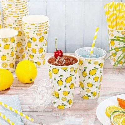 Customized Disposable Paper Cold Cups With Leak Proof PE Coating