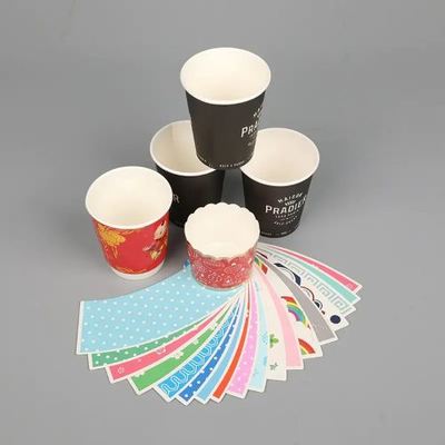 Biodegradable Disposable Raw Material PLA Coated  Paper Cup Fans For Various Beverages