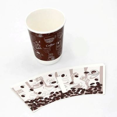 Disposable Custom Logo Design Paper Cup Fans In PE Coated For Juice And Coffee Cups