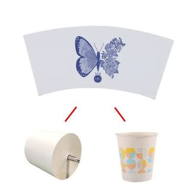 Customizable Single or Double Side Waterproof  PLA Coated Paper Cup Fans For Food Packaging