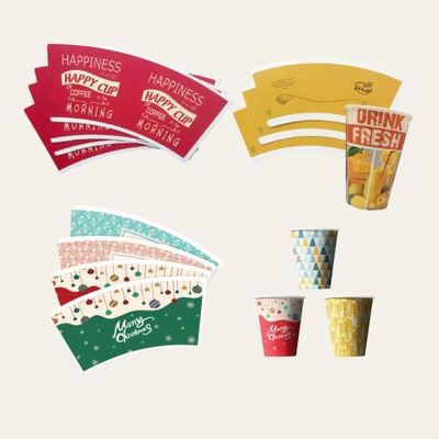 Factory Direct Wholesale Disposable Waterproof Multi-Color PE Coated Paper Cup Fans