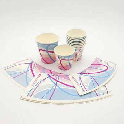 Single Side PE Coated Raw Material 1-7 Colors Paper Cup Fans Using Cold Beverages