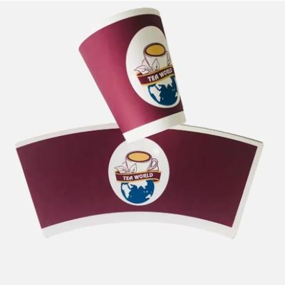 Colorful Heat Insulation Paper Cup Blanks With Offset Printing SIngle Double PE Coated