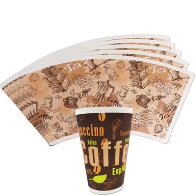 Eco Friendly High Bulk Paper Cup Blank Raw Materials With Flexographic Printed Single PE Coated