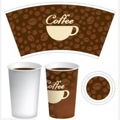 FSC Certified Flexographic Printing Die Cutting Paper Cup Fan For Disposable Coffee Tea Cups