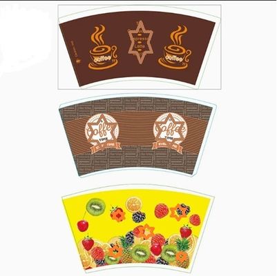 Flexography Printing Paper Fan heavy Weight Custom Logo Coffee Cup Smooth Surface Paper Cup Fan