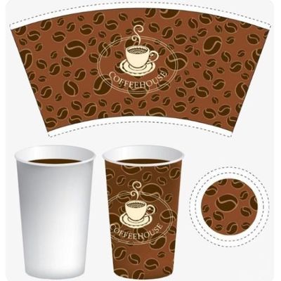 Wholesale 12oz 14oz 16oz Flexographic Printed Paper Cup Fans Using Hot Cold Drinks shaved ice