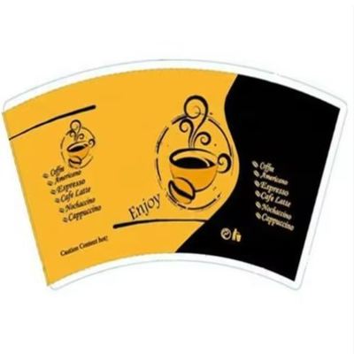Oilproof Waterproof Beautiful PLA Coated Paper Coffee Cup Paper Cup Fan Raw Material PE Coated